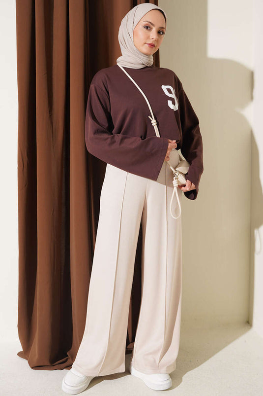 Pantalon Culotte Beige