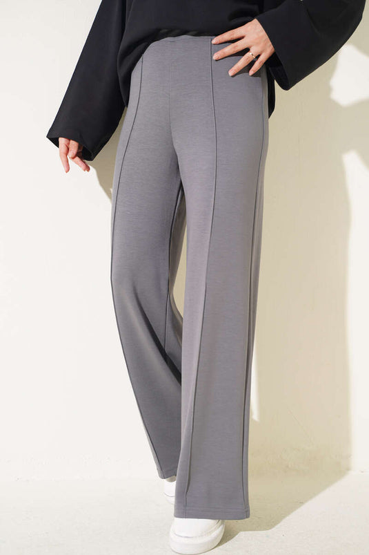 Pantalón De Descanso Ajustado Gris Humo