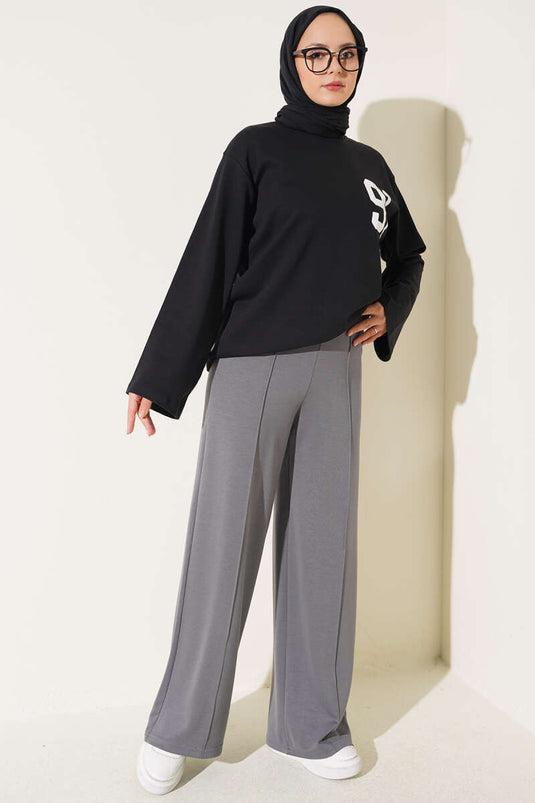 Pantalon Lounge Ajusté Gris Fumé