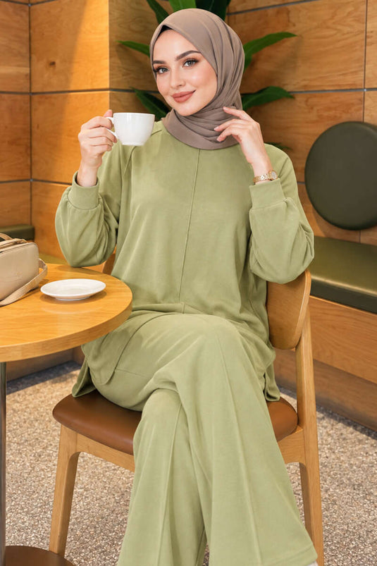 Ensemble Double En Dentelle Ovale Vert Calla