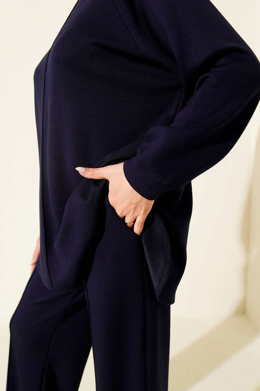 Çımalı Oval Loyşa Zweiteiliges Set Dunkelblau