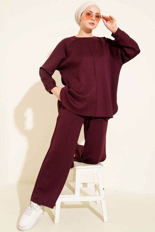 Removable Oval Loyşa Two-Piece Set Plum