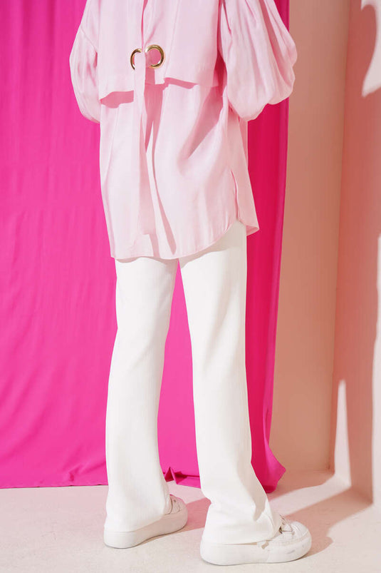 Çımalı Palazzo Pantolon Beyaz