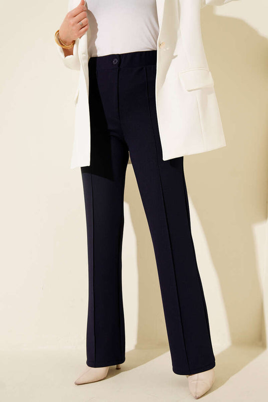 Chimali Palazzo Trousers Navy Blue