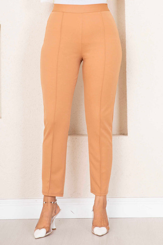 Camel Colored Chiffon Modest Pants