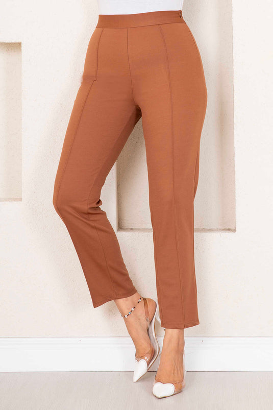 Cuffed Modest Pants Brown