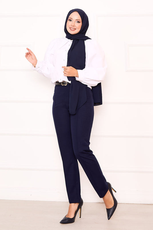 بنطلون حجاب أزرق داكن