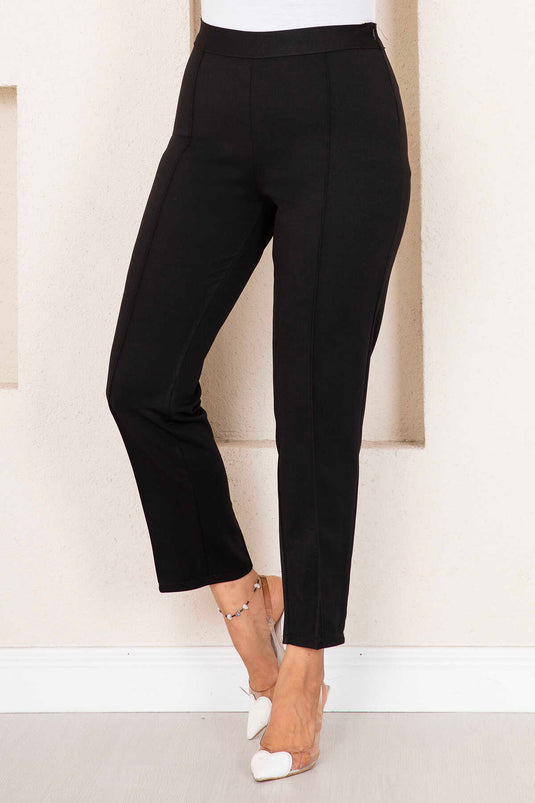 Black Çımalı Modest Pants