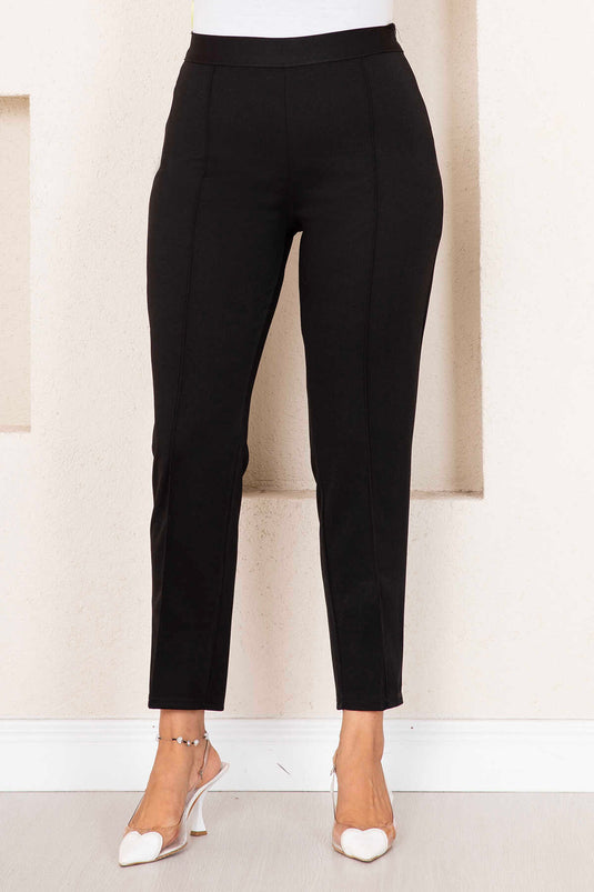 Black Çımalı Modest Pants