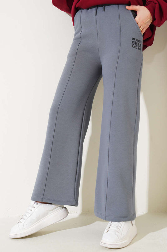 Chimala Three Thread Wide Leg Trousers Kayrak Gray