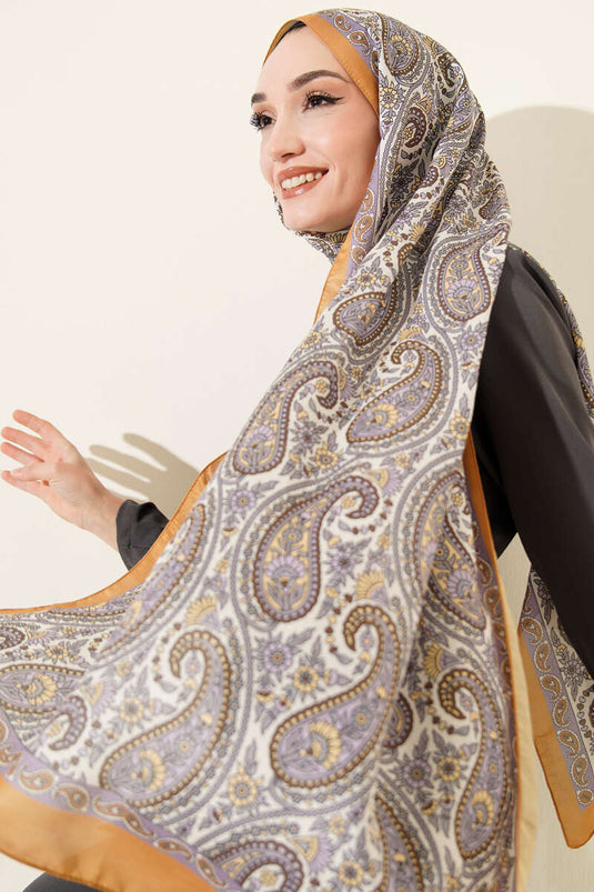 Çini Paisley Desen Şal Camel