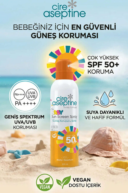 Spray solaire corps bébé Cire Aseptine SPF50+ 200 ml