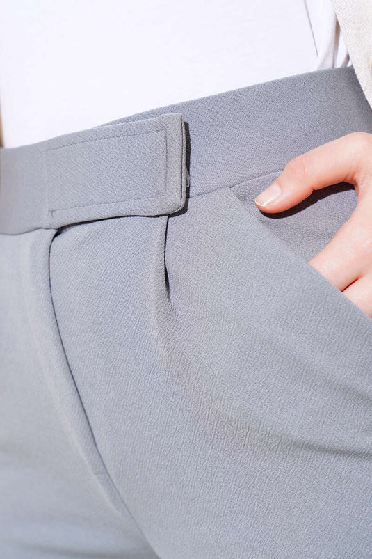 Velcro Single Pleat Pants Gray