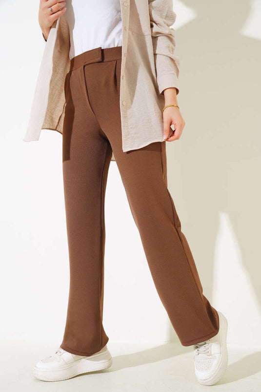 Velcro Single Pleat Pants Chestnut