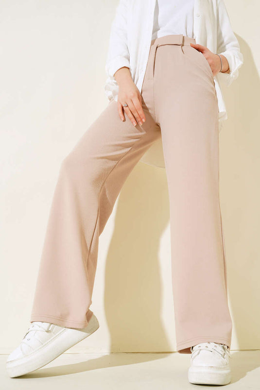 Pantalon Velcro Simple Pli Beige