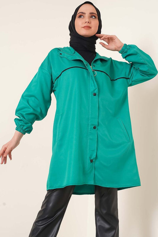 Imperméable Bouton Pression Vert