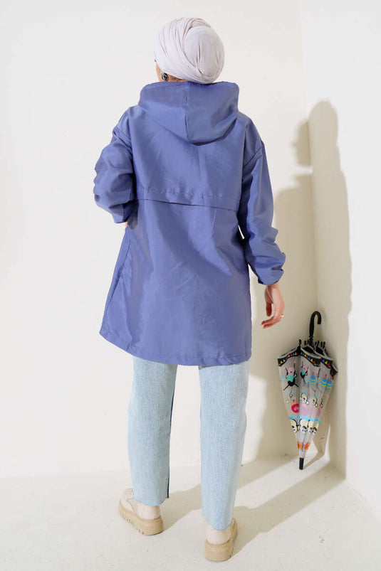 Trench-Coat À Capuche Snap-Up Lilas