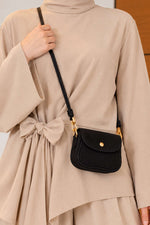 Sac À Main Mini En Daim Noir À Pressions