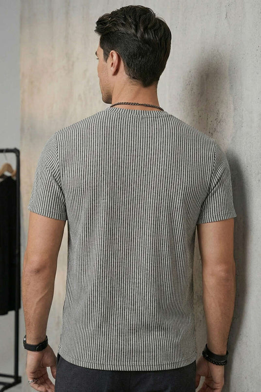Striped Crew Neck T-shirt Black