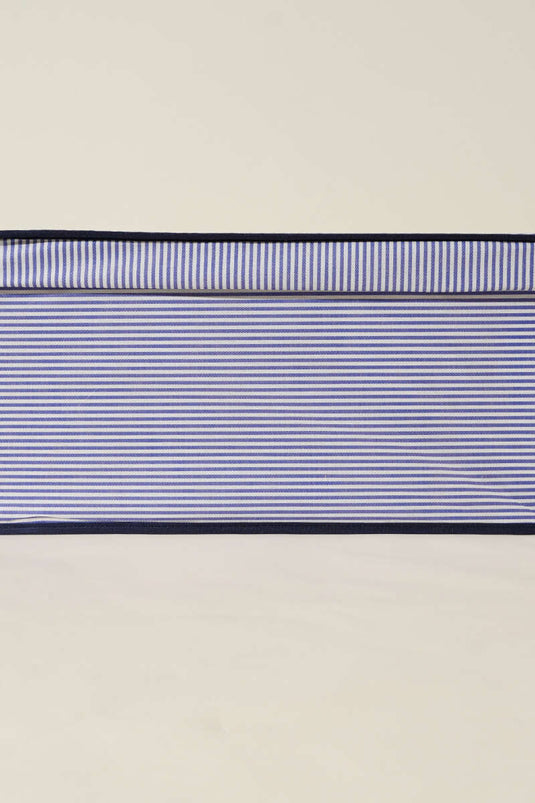 حقيبة تخزين ميجا بوكس بغطاء مخطط باللون الأزرق الداكن