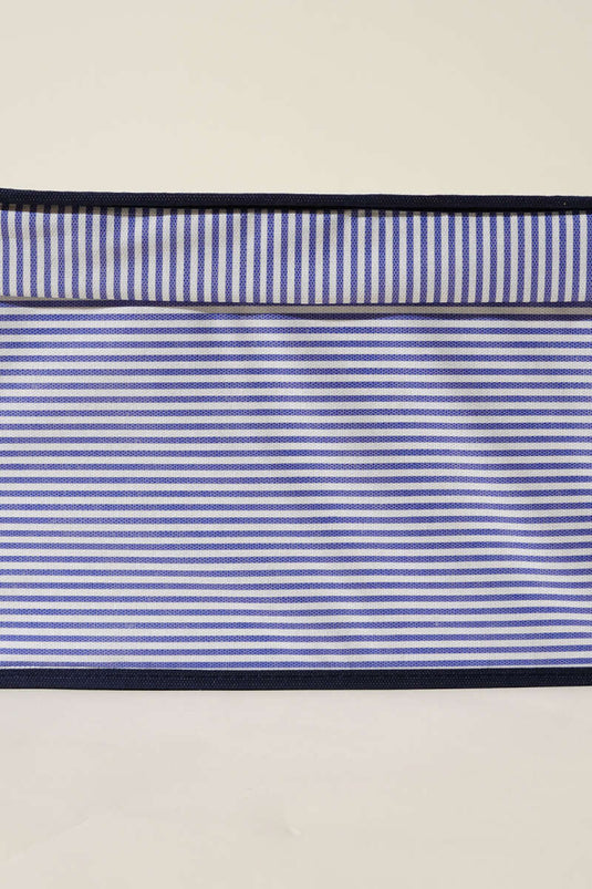Gestreepte deksel mini-box opbergtas marineblauw