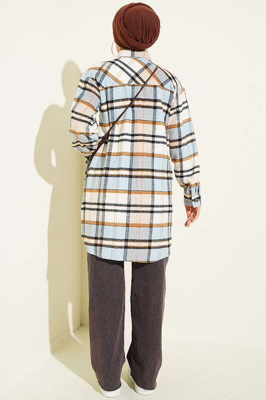 Chemise À Carreaux Rayés Beige