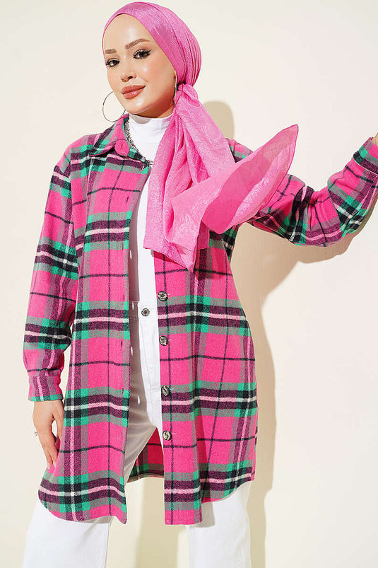 Camicia A Quadri Rosa
