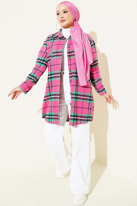 Camicia A Quadri Rosa