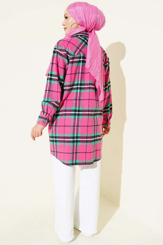 Camicia A Quadri Rosa