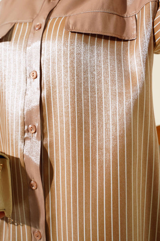 Striped Bright Two-Piece Set Latte