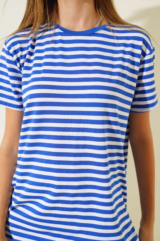 T-shirt ample rayé en viscose Saks