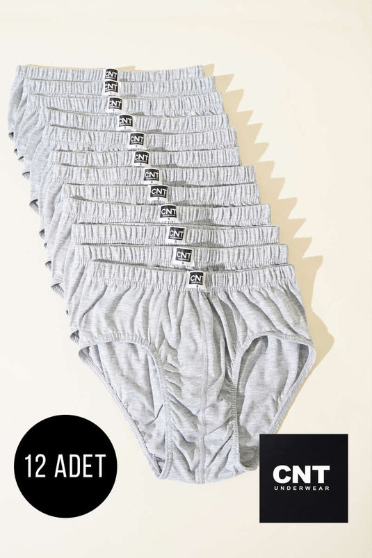 CNT 12-Pack Men's Briefs Melange Gray