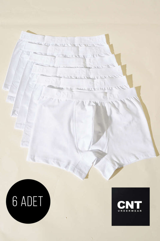 CNT 6'lı Erkek Boxer Beyaz