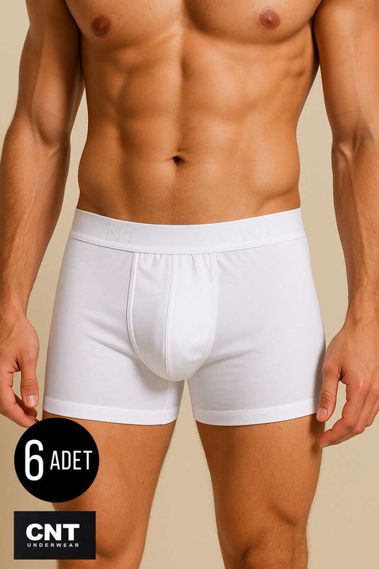 CNT 6'lı Erkek Boxer Beyaz