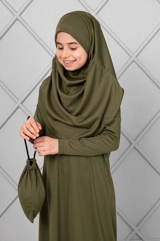 Hijab Kinder Gebetskleid Khaki