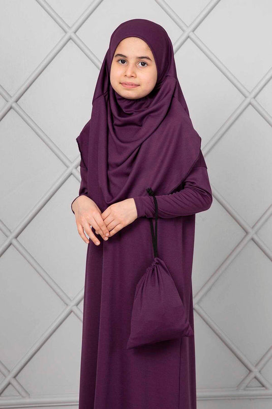 Hijab Kinder Gebetskleid Lila