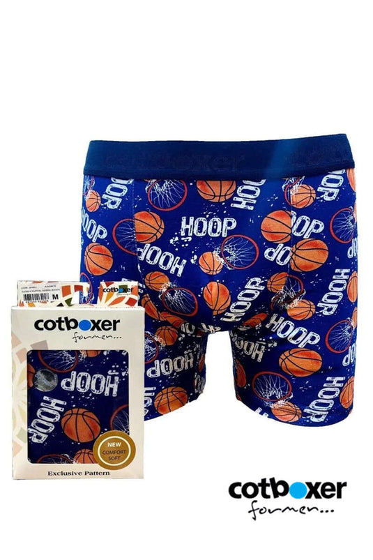 Cotboxer Dijital Desenli Erkek Boxer Lacivert