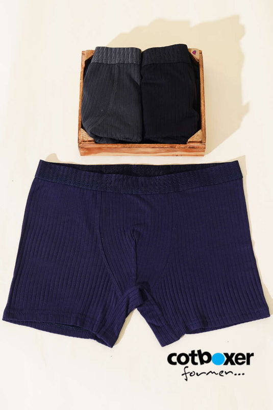 Cotboxer Men's Corduroy Boxer Navy Blue