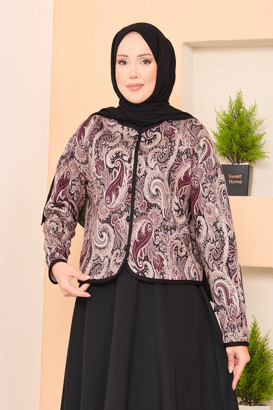 Cropped Jacket Skirt Set Black