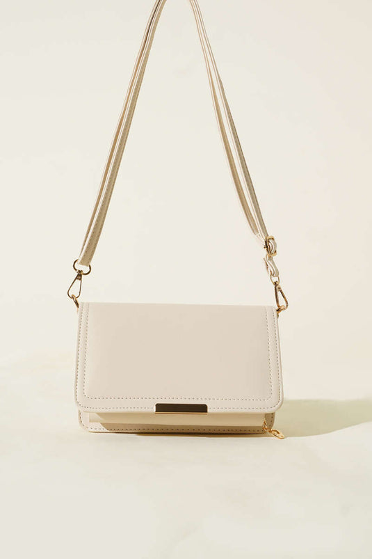 Sac à main crème, détail portefeuille