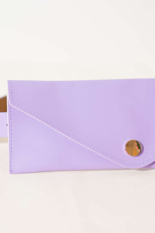 Ceinture fine lilas avec portefeuille
