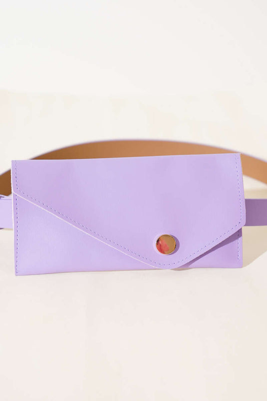 Ceinture fine lilas avec portefeuille