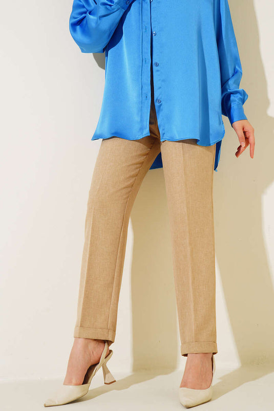 Wide Leg Linen Trousers