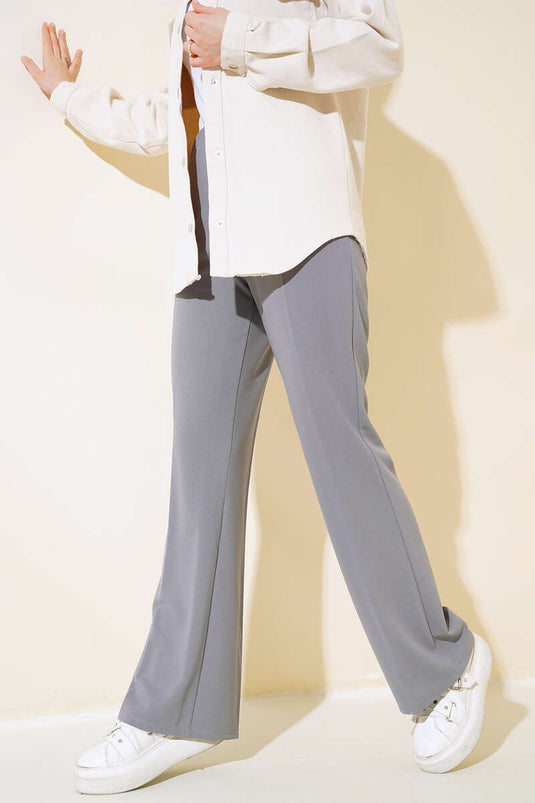 Dabıl İspanyol Paça Pantolon Gri