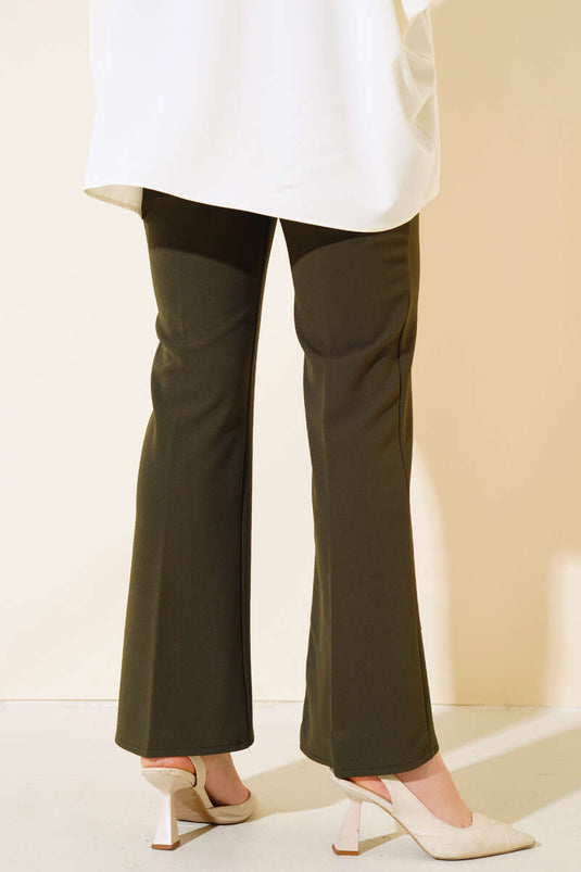 Dabıl Spanish Flared Trousers Khaki