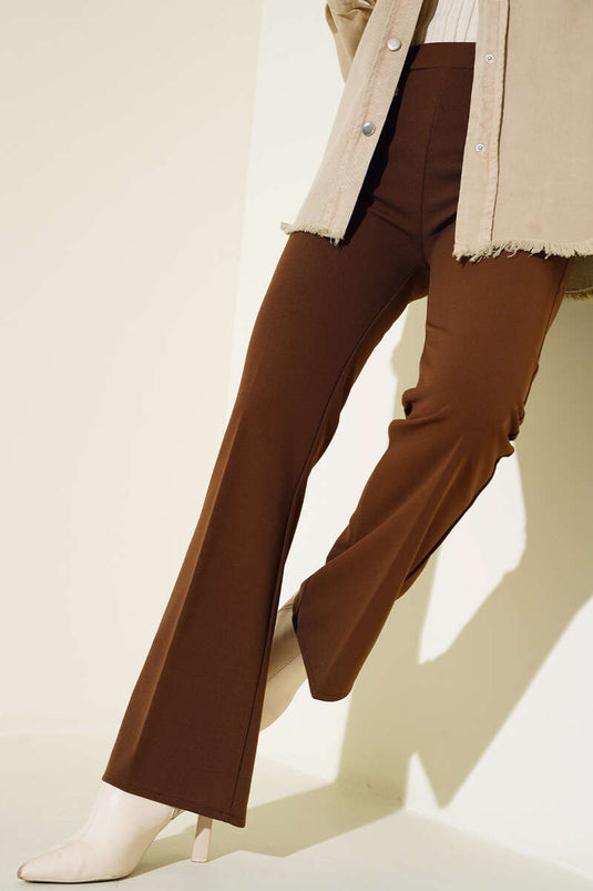 Double Spanish Flared Trousers Brown