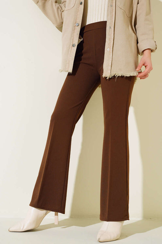 Double Spanish Flared Trousers Brown