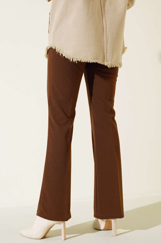 Double Spanish Flared Trousers Brown