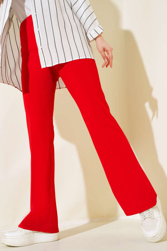 Pantalon Flare Haltère Rouge