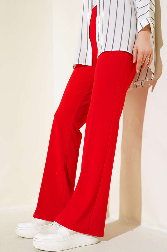 Pantalon Flare Haltère Rouge